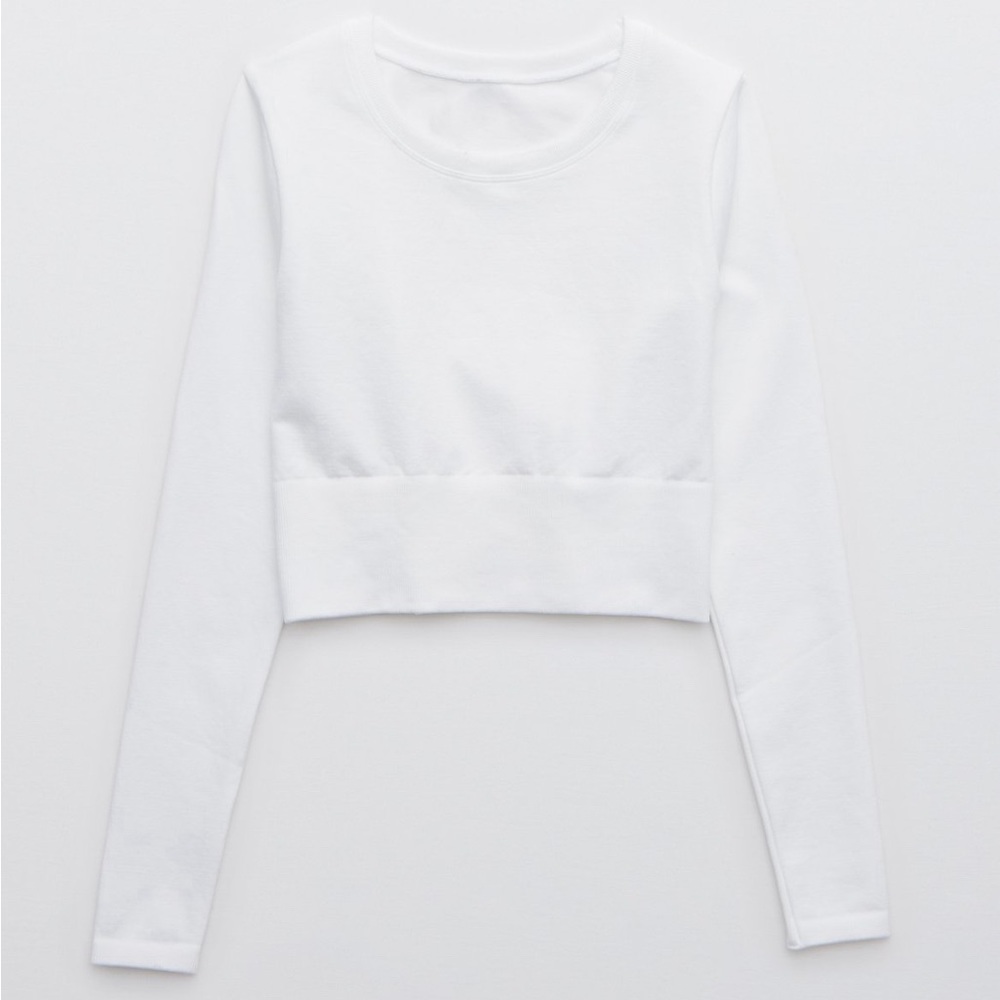 Aerie Sidewalk Seamless Long Sleeve Cropped T- Shirt